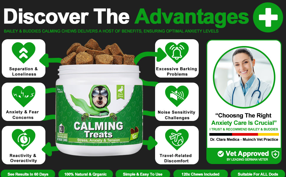 Calming Dog Treats for Anxiety Relief | Bailey & Buddies