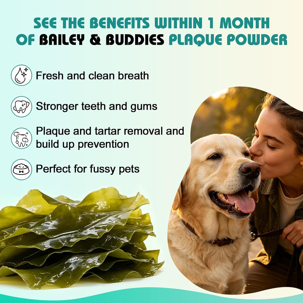 Bailey & buddies Dog & Cat Dental Powder with Irish Seaweed & Probiotics