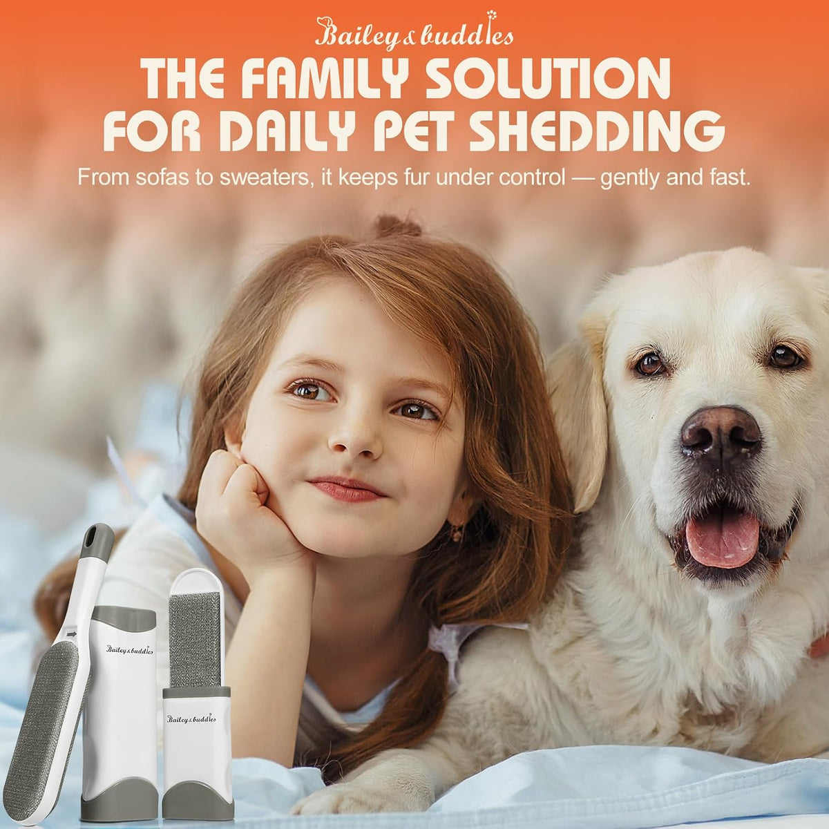 Pet Hair Remover Brush for Cats & Dogs
