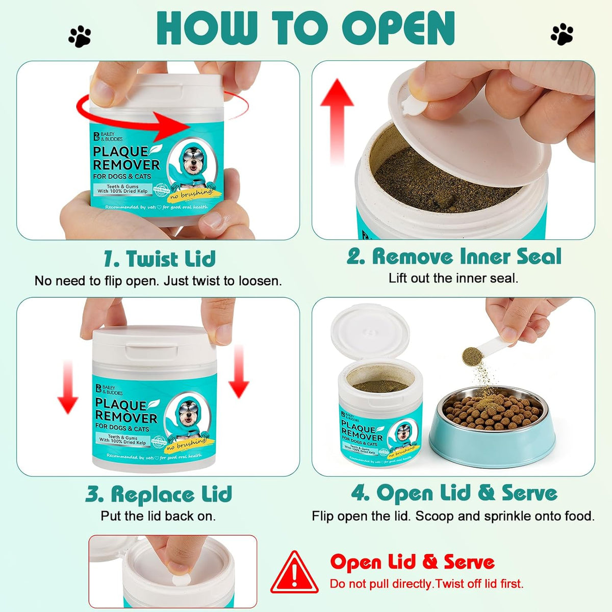 Bailey & buddies Dog & Cat Dental Powder with Irish Seaweed & Probiotics