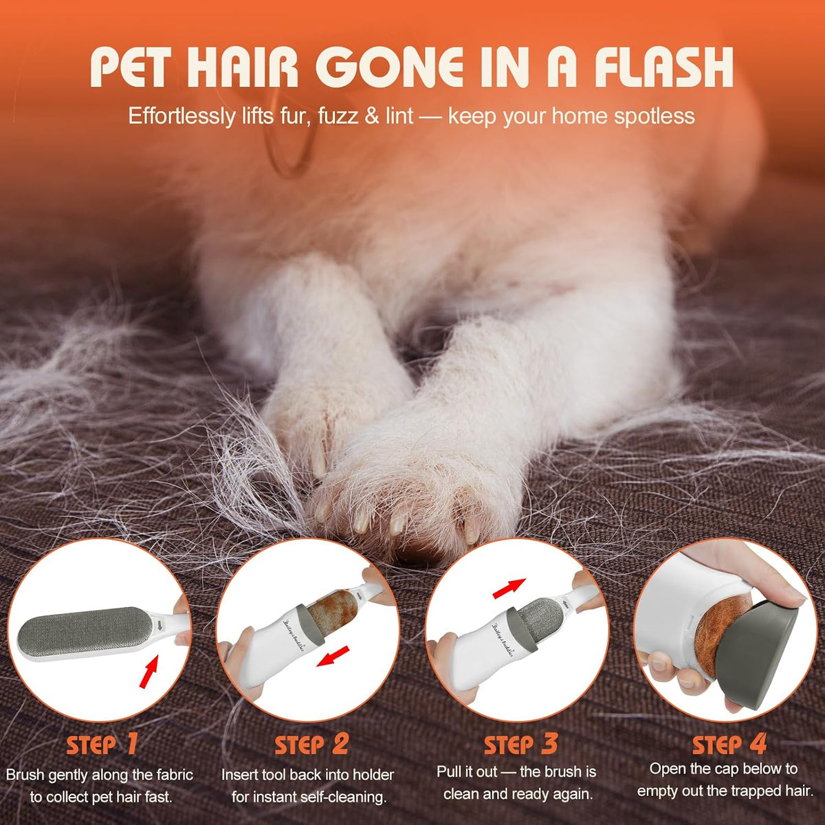 Pet Hair Remover Brush for Cats & Dogs