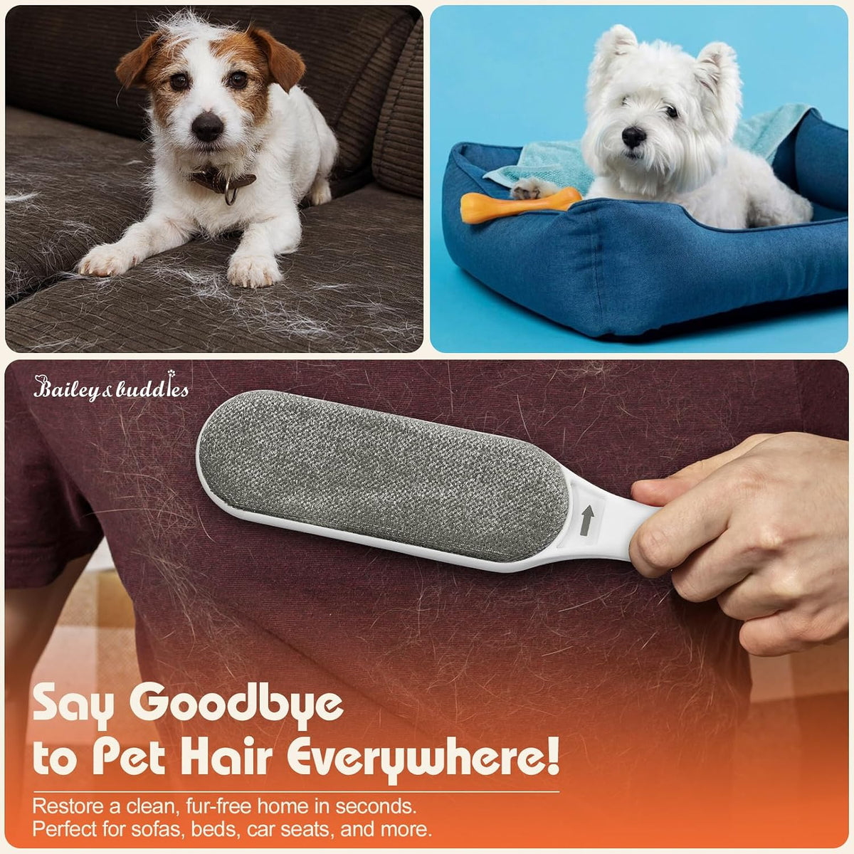 Pet Hair Remover Brush for Cats & Dogs